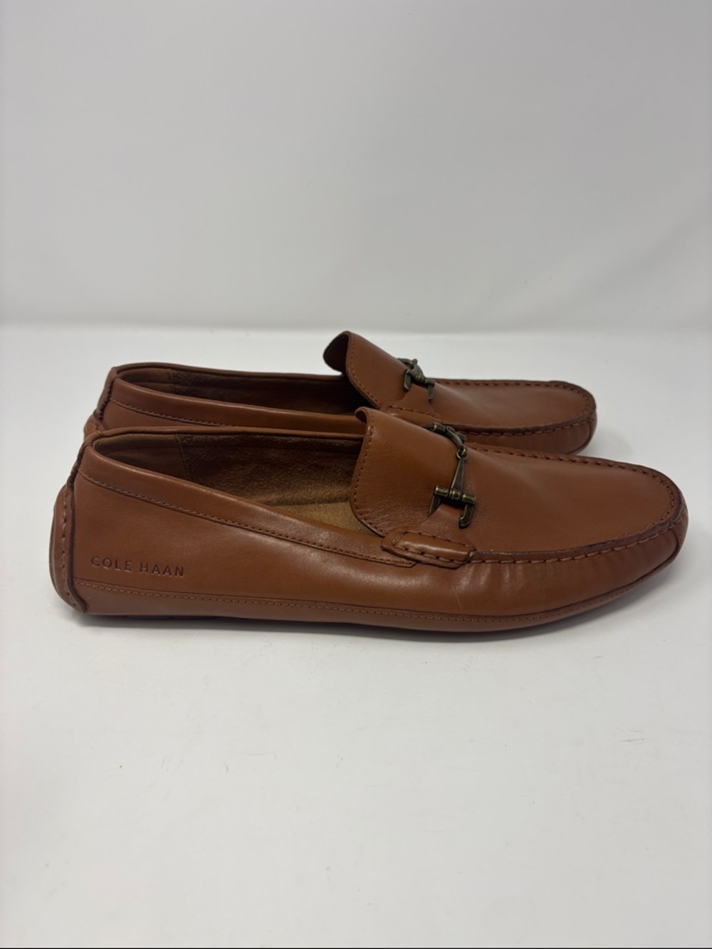 Cole Haan | 10.5 M Men's Brown Leather Slip-On Driving Loafers - Picture 4 of 8